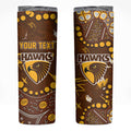Personalized Hawthorn Hawks Skinny Tumbler Aboriginal Pattern with Graffiti Style
