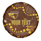 Personalized Hawthorn Hawks Spare Tire Cover Aboriginal Pattern with Graffiti Style