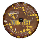 Personalized Hawthorn Hawks Spare Tire Cover Aboriginal Pattern with Graffiti Style