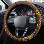 Hawthorn Hawks Steering Wheel Cover Aboriginal Pattern with Graffiti Style