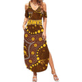 Personalized Hawthorn Hawks Summer Maxi Dress Aboriginal Pattern with Graffiti Style
