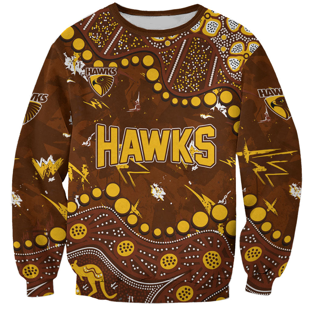 Personalized Hawthorn Hawks Sweatshirt Aboriginal Pattern with Graffiti Style