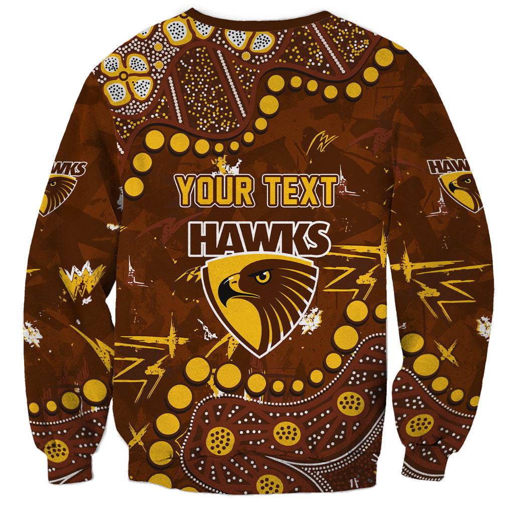 Personalized Hawthorn Hawks Sweatshirt Aboriginal Pattern with Graffiti Style