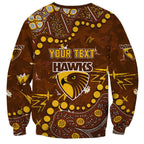 Personalized Hawthorn Hawks Sweatshirt Aboriginal Pattern with Graffiti Style