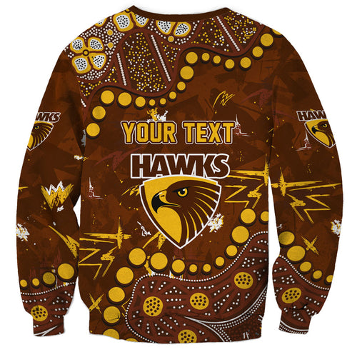 Personalized Hawthorn Hawks Sweatshirt Aboriginal Pattern with Graffiti Style