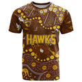 Personalized Hawthorn Hawks T Shirt Aboriginal Pattern with Graffiti Style