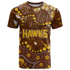 Personalized Hawthorn Hawks T Shirt Aboriginal Pattern with Graffiti Style
