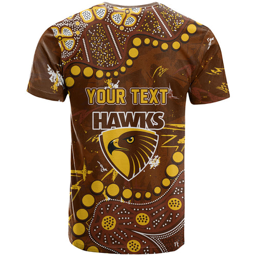 Personalized Hawthorn Hawks T Shirt Aboriginal Pattern with Graffiti Style