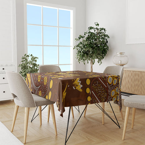 Personalized Hawthorn Hawks Tablecloth Aboriginal Pattern with Graffiti Style