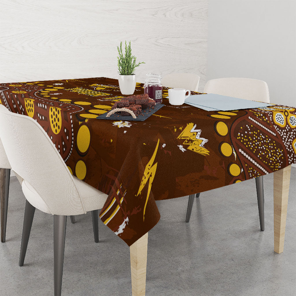 Personalized Hawthorn Hawks Tablecloth Aboriginal Pattern with Graffiti Style