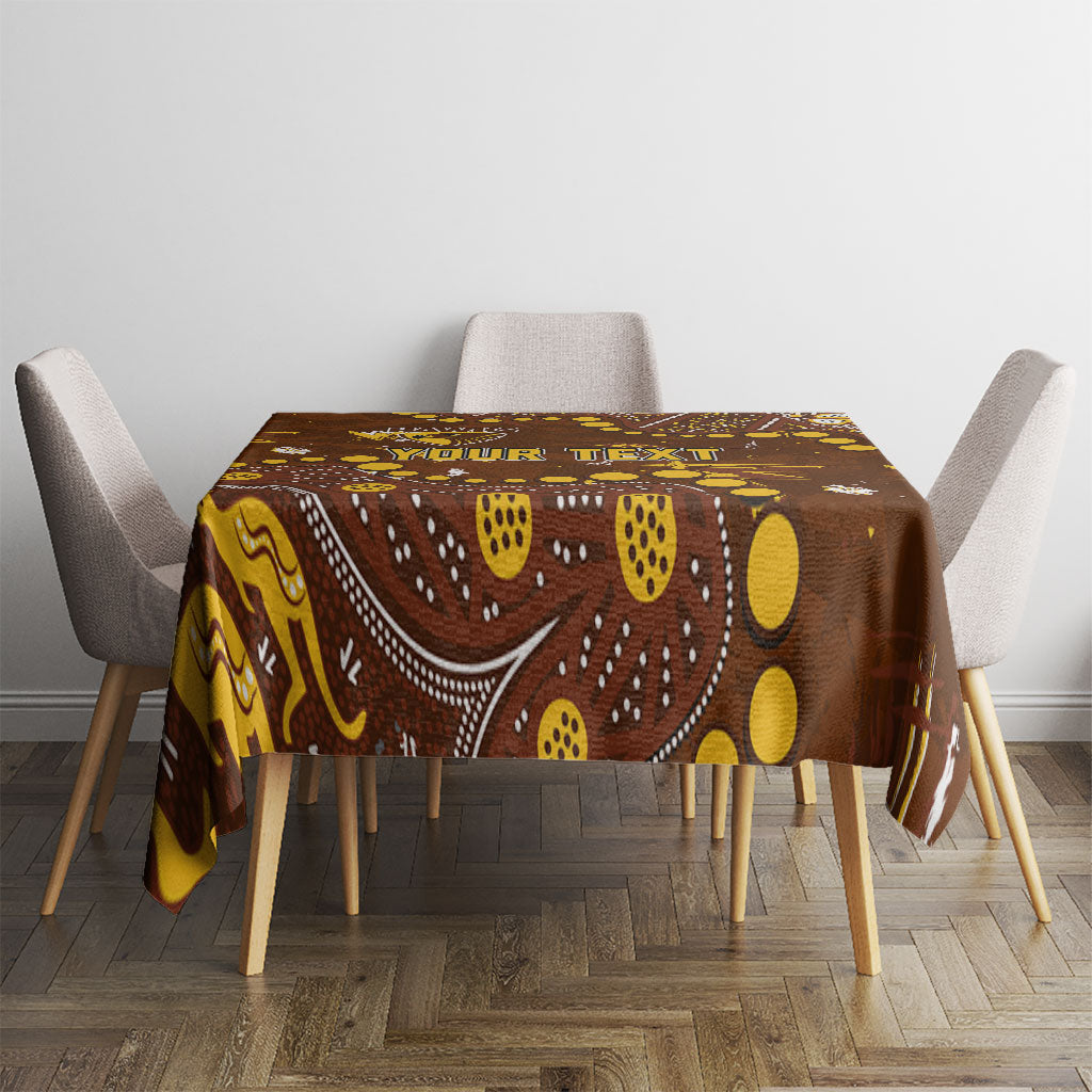 Personalized Hawthorn Hawks Tablecloth Aboriginal Pattern with Graffiti Style