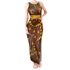 Personalized Hawthorn Hawks Tank Maxi Dress Aboriginal Pattern with Graffiti Style
