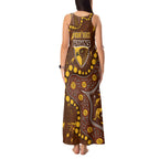 Personalized Hawthorn Hawks Tank Maxi Dress Aboriginal Pattern with Graffiti Style