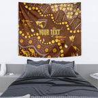Personalized Hawthorn Hawks Tapestry Aboriginal Pattern with Graffiti Style