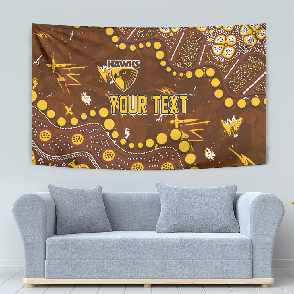 Personalized Hawthorn Hawks Tapestry Aboriginal Pattern with Graffiti Style
