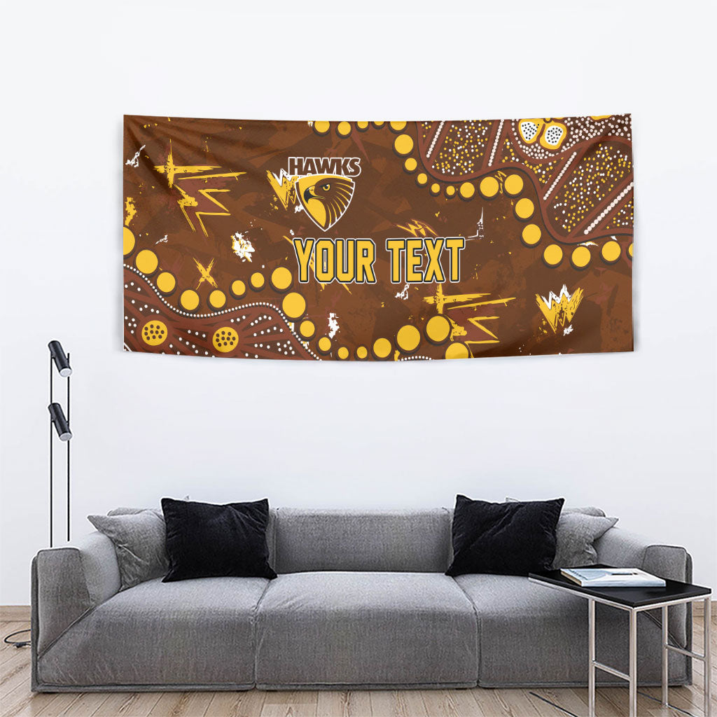 Personalized Hawthorn Hawks Tapestry Aboriginal Pattern with Graffiti Style