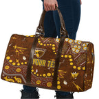 Personalized Hawthorn Hawks Travel Bag Aboriginal Pattern with Graffiti Style