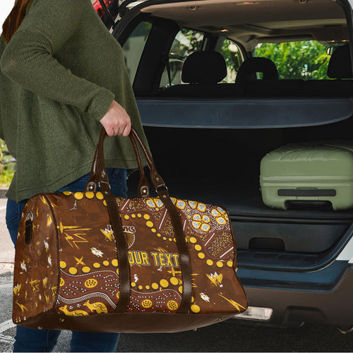 Personalized Hawthorn Hawks Travel Bag Aboriginal Pattern with Graffiti Style
