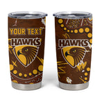 Personalized Hawthorn Hawks Tumbler Cup Aboriginal Pattern with Graffiti Style