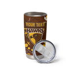 Personalized Hawthorn Hawks Tumbler Cup Aboriginal Pattern with Graffiti Style
