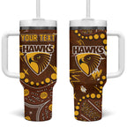 Personalized Hawthorn Hawks Tumbler With Handle Aboriginal Pattern with Graffiti Style