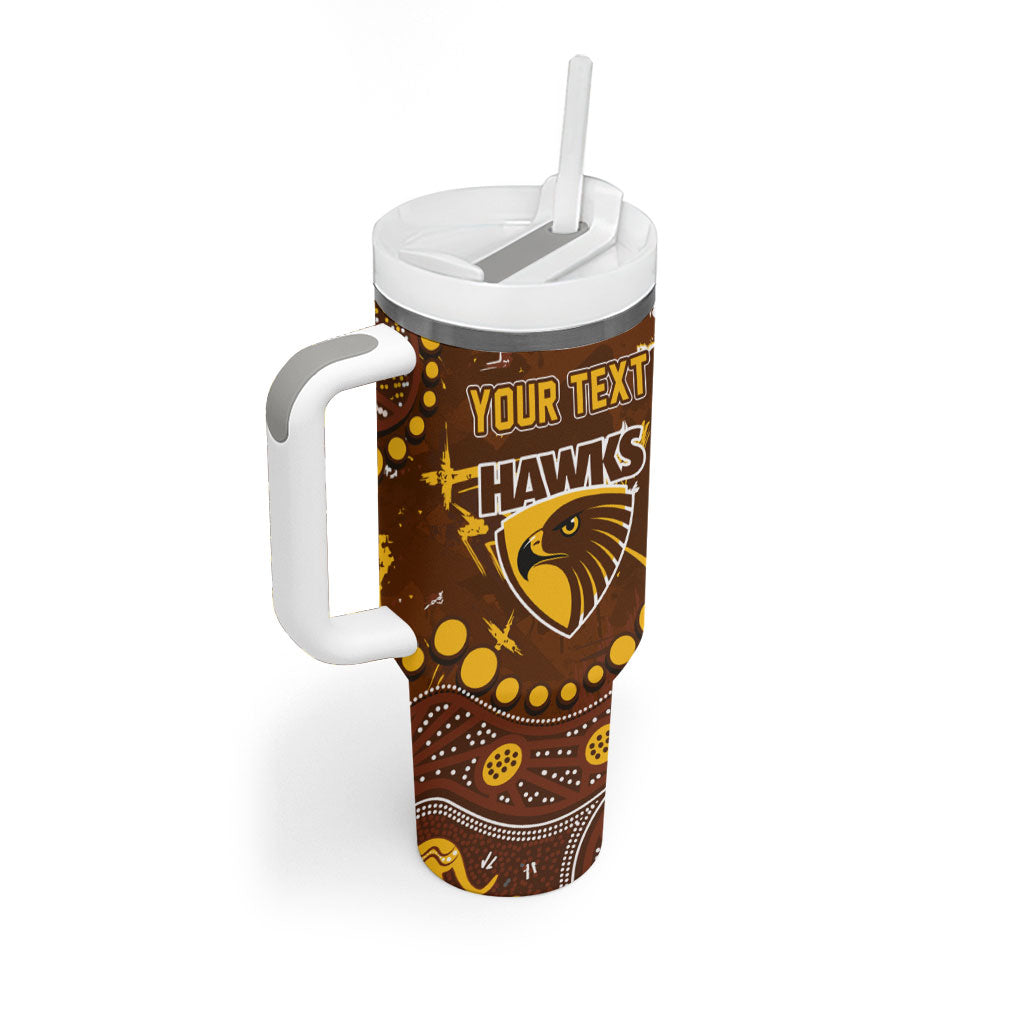 Personalized Hawthorn Hawks Tumbler With Handle Aboriginal Pattern with Graffiti Style