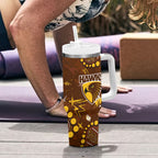 Personalized Hawthorn Hawks Tumbler With Handle Aboriginal Pattern with Graffiti Style