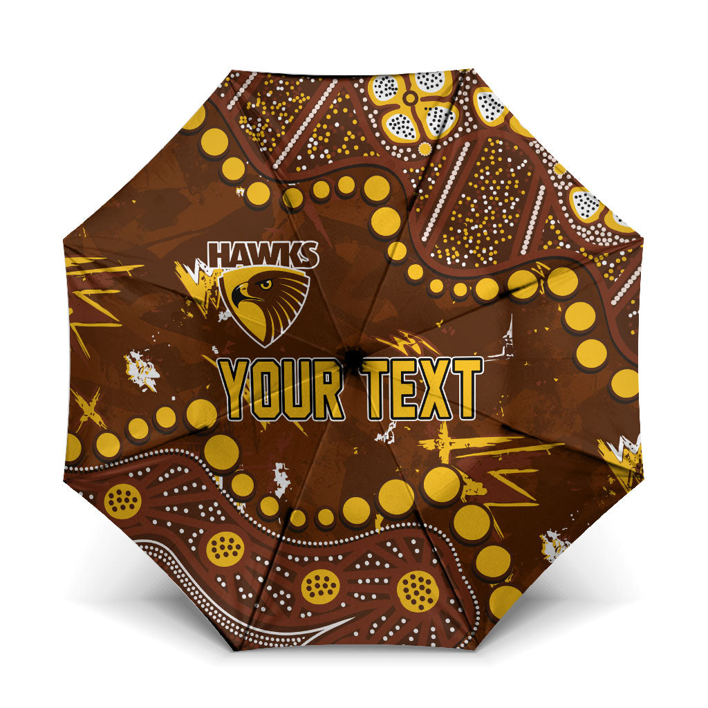 Personalized Hawthorn Hawks Umbrella Aboriginal Pattern with Graffiti Style