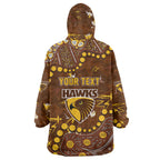 Personalized Hawthorn Hawks Wearable Blanket Hoodie Aboriginal Pattern with Graffiti Style