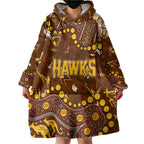 Personalized Hawthorn Hawks Wearable Blanket Hoodie Aboriginal Pattern with Graffiti Style