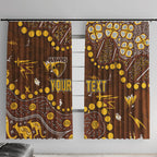 Personalized Hawthorn Hawks Window Curtain Aboriginal Pattern with Graffiti Style
