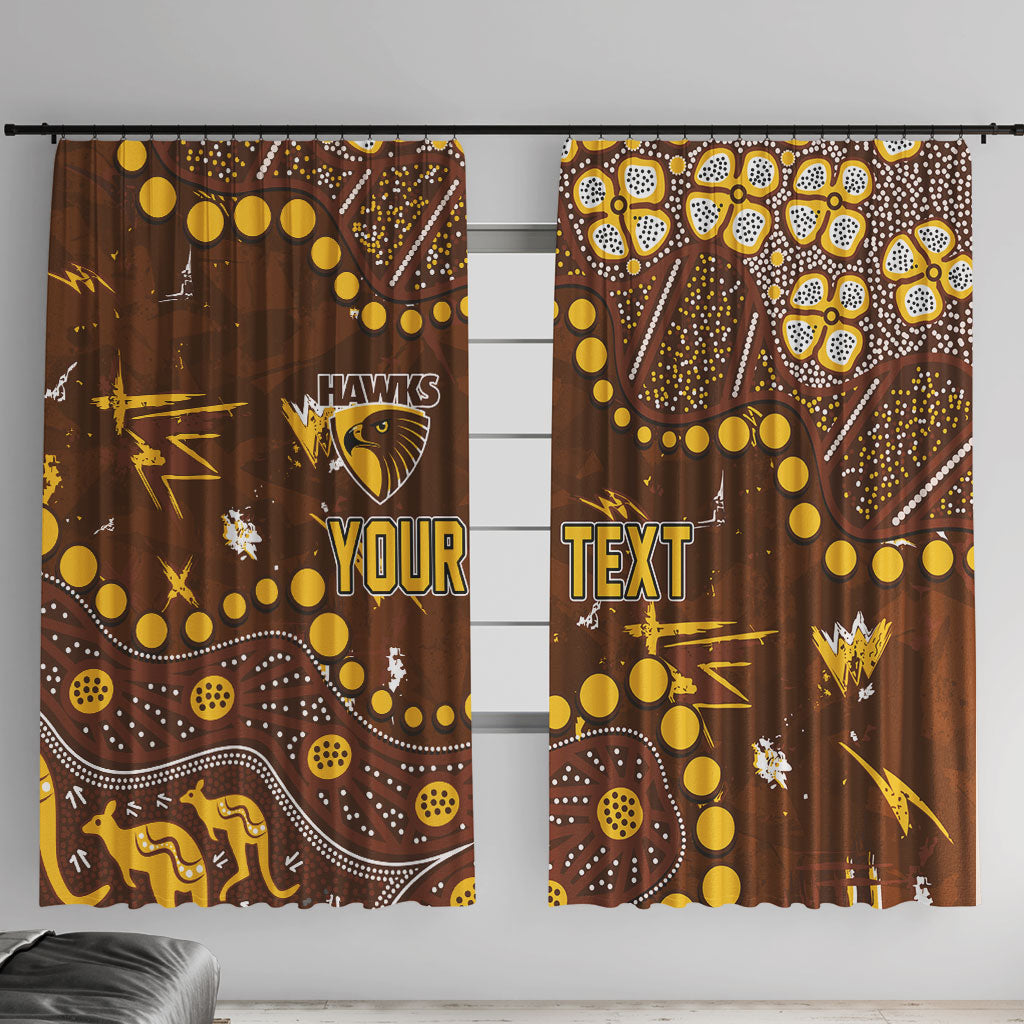 Personalized Hawthorn Hawks Window Curtain Aboriginal Pattern with Graffiti Style