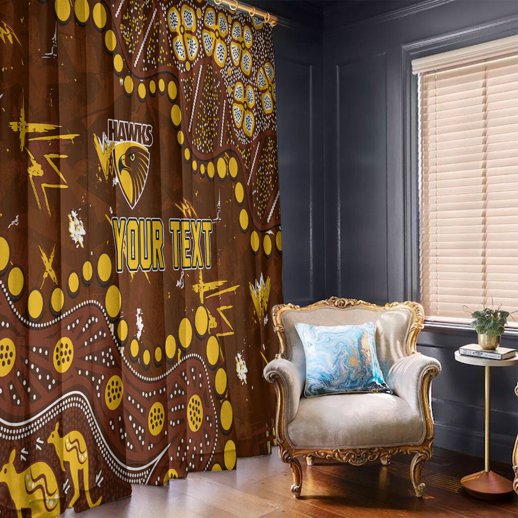 Personalized Hawthorn Hawks Window Curtain Aboriginal Pattern with Graffiti Style