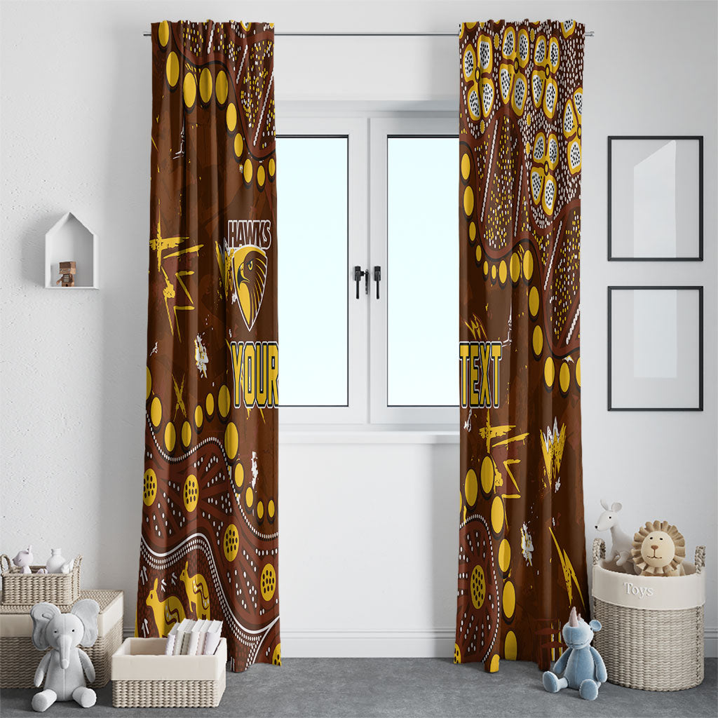 Personalized Hawthorn Hawks Window Curtain Aboriginal Pattern with Graffiti Style
