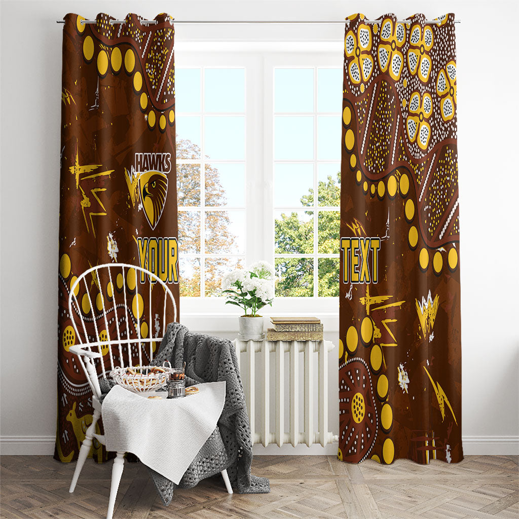 Personalized Hawthorn Hawks Window Curtain Aboriginal Pattern with Graffiti Style