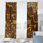 Personalized Hawthorn Hawks Window Curtain Aboriginal Pattern with Graffiti Style