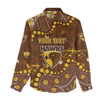 Personalized Hawthorn Hawks Women Casual Shirt Aboriginal Pattern with Graffiti Style