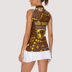 Personalized Hawthorn Hawks Women Sleeveless Polo Shirt Aboriginal Pattern with Graffiti Style