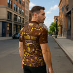 Personalized Hawthorn Hawks Zipper Polo Shirt Aboriginal Pattern with Graffiti Style