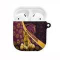 Brisbane Broncos Easter Day AirPods Case Bunny and Egg Pattern in Gold Maroon Festive Style