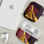 Brisbane Broncos Easter Day AirPods Case Bunny and Egg Pattern in Gold Maroon Festive Style