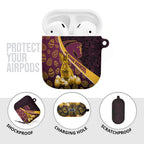 Brisbane Broncos Easter Day AirPods Case Bunny and Egg Pattern in Gold Maroon Festive Style