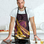 Brisbane Broncos Easter Day Apron Bunny and Egg Pattern in Gold Maroon Festive Style