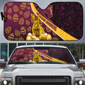 Brisbane Broncos Easter Day Auto Sun Shade Bunny and Egg Pattern in Gold Maroon Festive Style