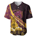 Brisbane Broncos Easter Day Baseball Jersey Bunny and Egg Pattern in Gold Maroon Festive Style