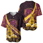 Brisbane Broncos Easter Day Baseball Jersey Bunny and Egg Pattern in Gold Maroon Festive Style