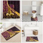 Brisbane Broncos Easter Day Bathroom Set Bunny and Egg Pattern in Gold Maroon Festive Style