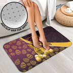 Brisbane Broncos Easter Day Bathroom Set Bunny and Egg Pattern in Gold Maroon Festive Style