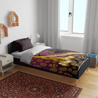 Brisbane Broncos Easter Day Bedding Set Bunny and Egg Pattern in Gold Maroon Festive Style