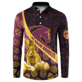 Brisbane Broncos Easter Day Button Sweatshirt Bunny and Egg Pattern in Gold Maroon Festive Style